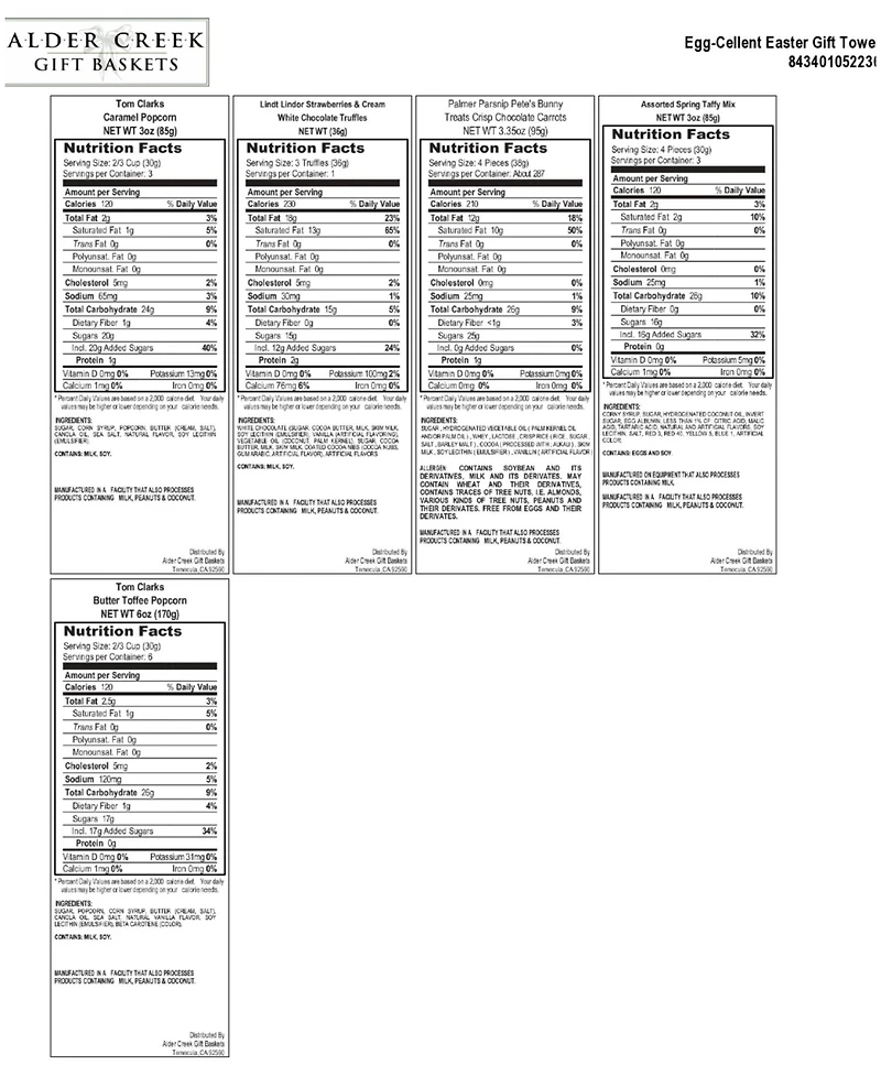 Alder Creek Gift Baskets Egg-cellent Candy and Treats Easter Tower Gift Set, 6 Piece