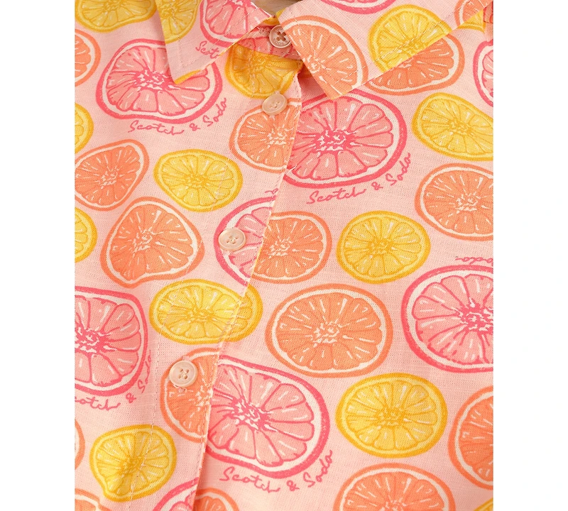 Scotch & Soda Girls' 7-16 Citrus Print Shirt and Shorts, 2-Piece Set