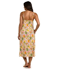 La Blanca Women's Palm Nouveau Scoop Neck Cover-Up Dress