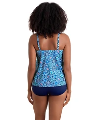 ShapeSolver Sport by Mimi Flamingo Women's Handkerchief Hem Pull-On Tankini Top