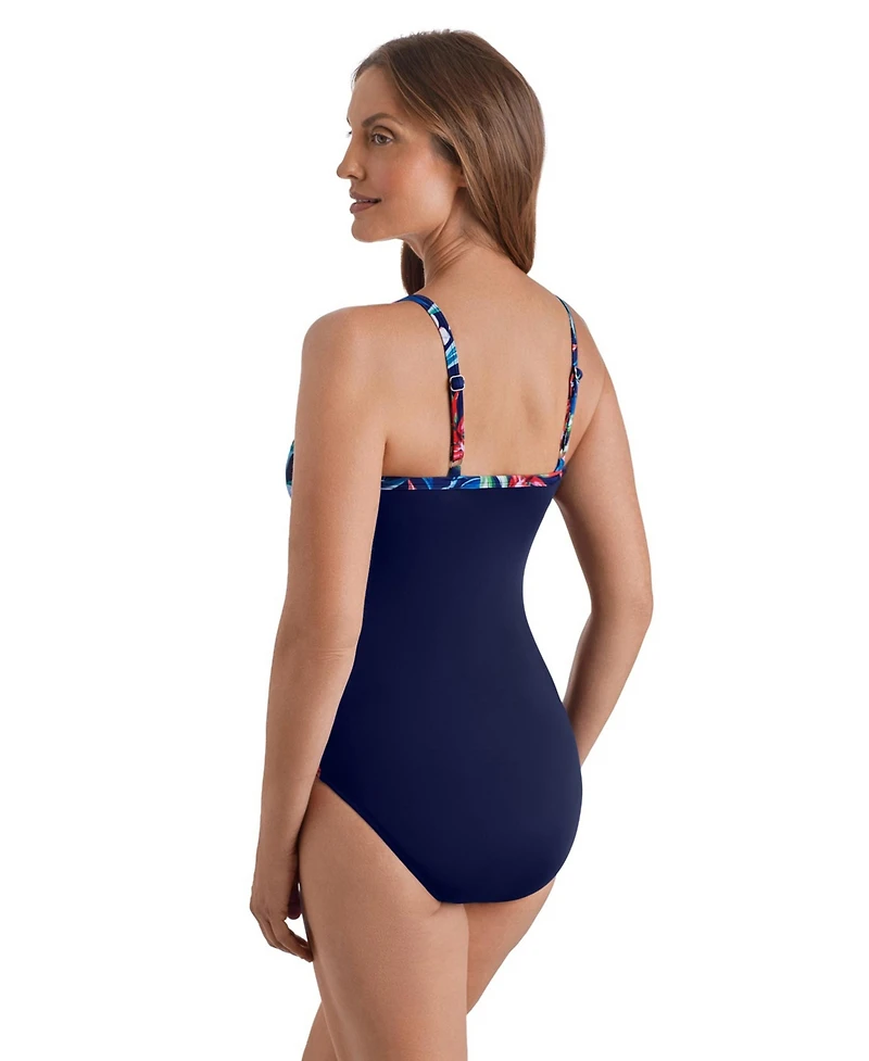 ShapeSolver Sport by Mimi Flamingo Women's Pull-On One-Piece Swimsuit