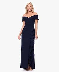 Xscape Women's Off-The-Shoulder Ruffled Gown