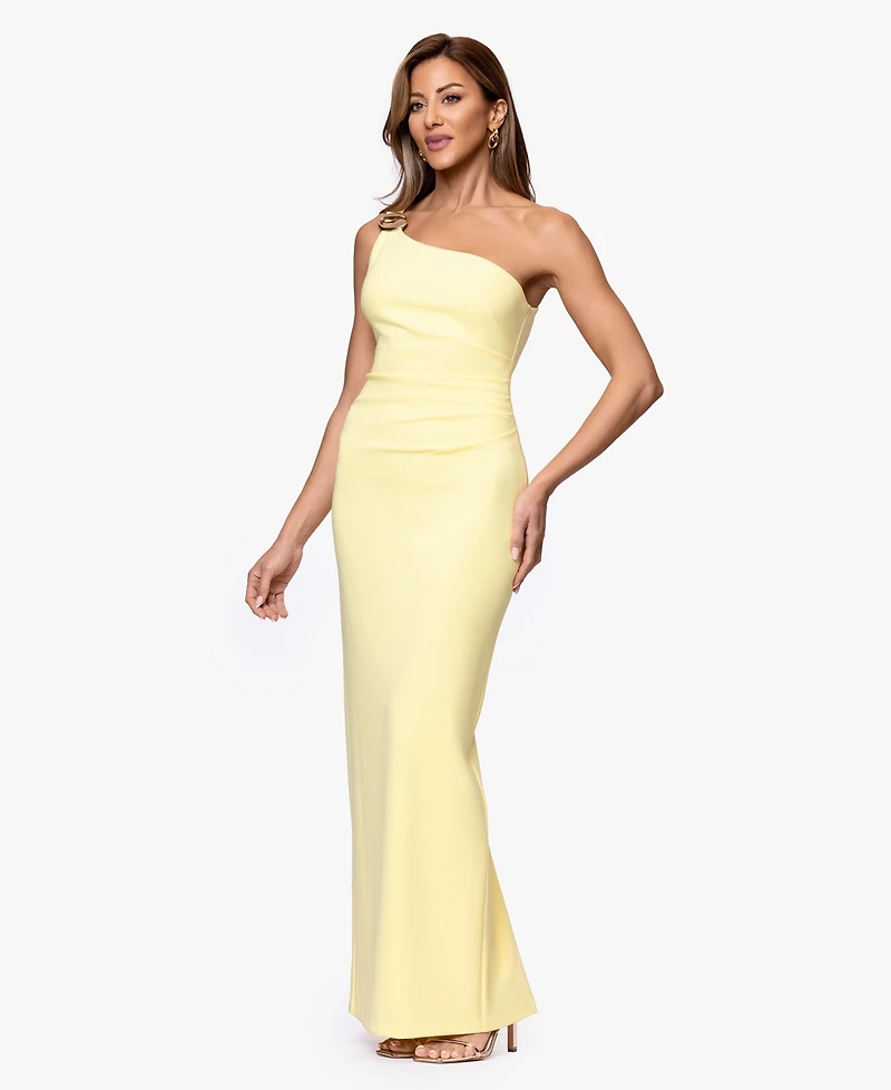Xscape Women's One Shoulder Sleeveless Gown