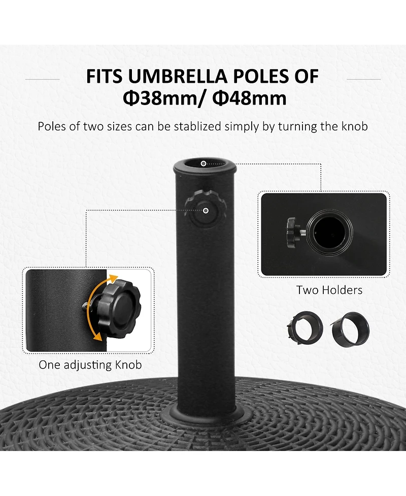Outsunny 50 lbs. Umbrella Base, Heavy Duty Umbrella Sd,