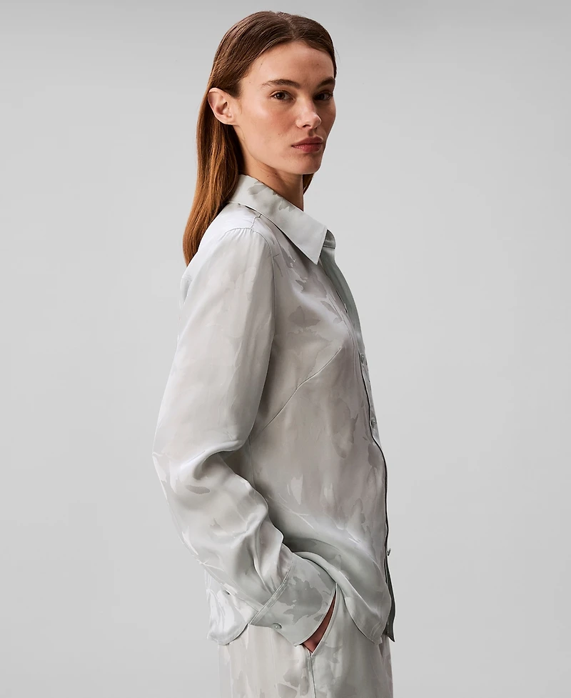 Calvin Klein Jacquard Slim Button-Down Collared Shirt