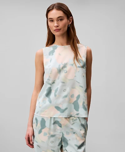 Calvin Klein Women's Printed Sleeveless Crewneck Top