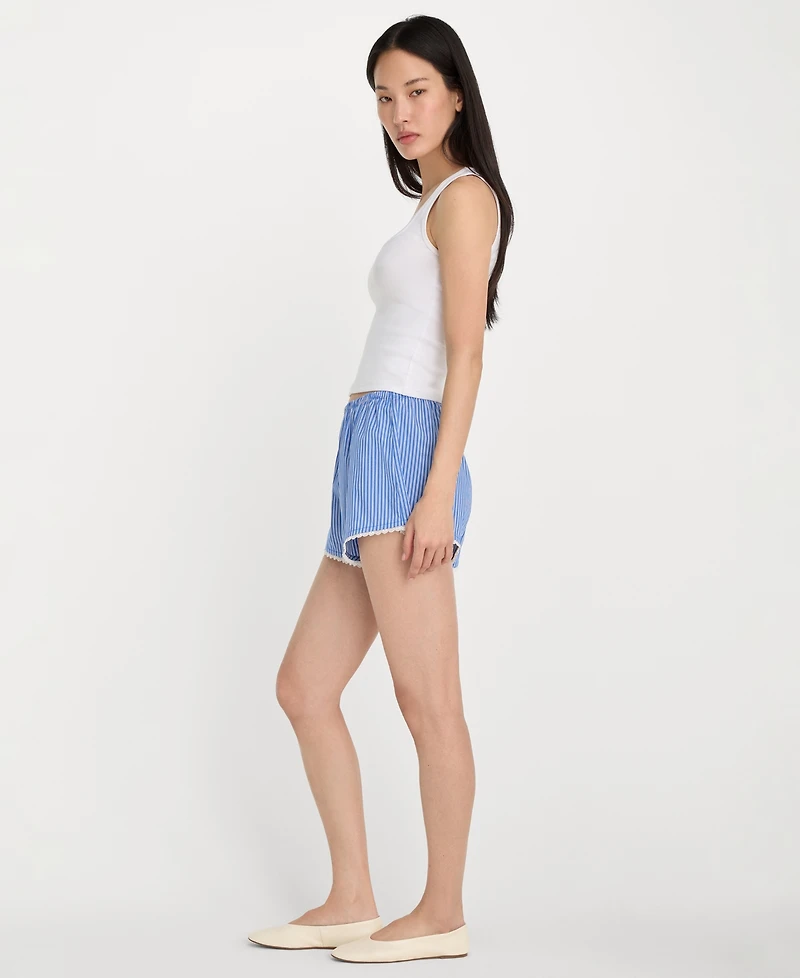 Good American Women's Lace-Trimmed Boxer Shorts, Regular & Plus