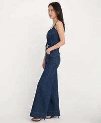 Good American Womens Square Neck Top High Rise Jeans
