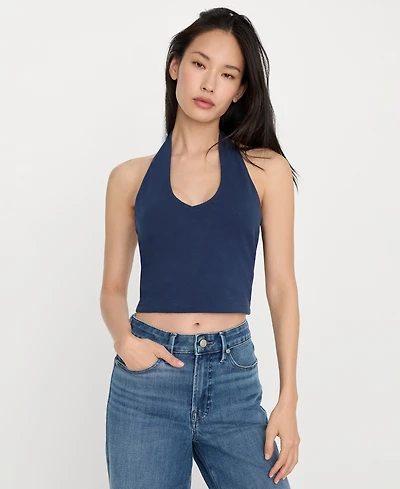 Good American Women's Halter Neck Sleeveless Top, Regular & Plus