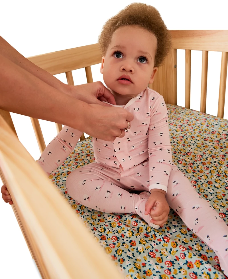 Magnetic Me Baby Girls' Footie, Reversible Bib, and Blanket Gift, 3-Piece Set