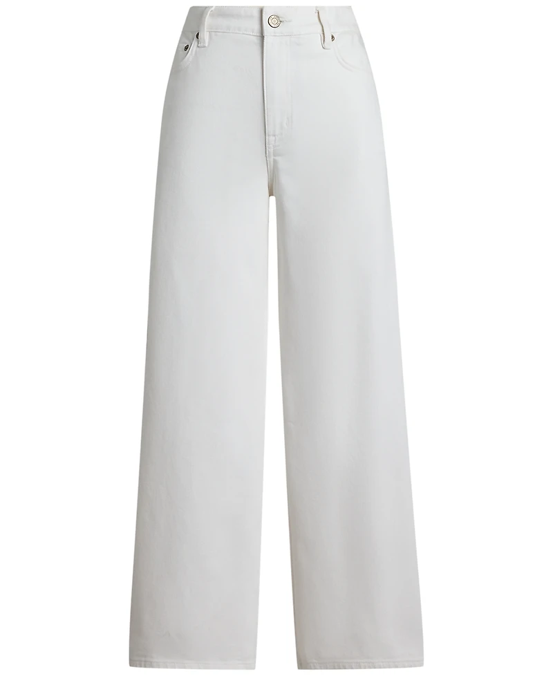 Lauren Ralph Petite High-Rise Wide-Leg Cropped Jeans