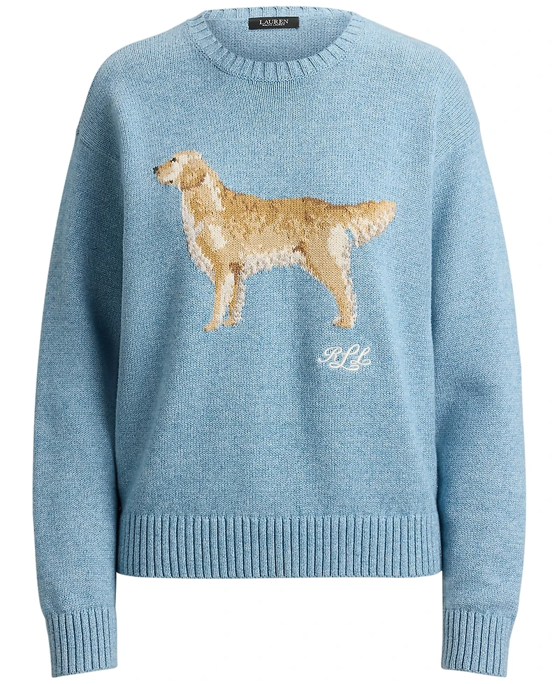 Lauren Ralph Petite Intarsia-Knit Crewneck Sweater