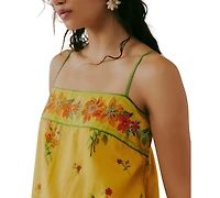 Free People Women's Printed Straight Neck Mini Dress