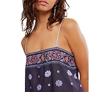Free People Women's Printed Straight Neck Mini Dress