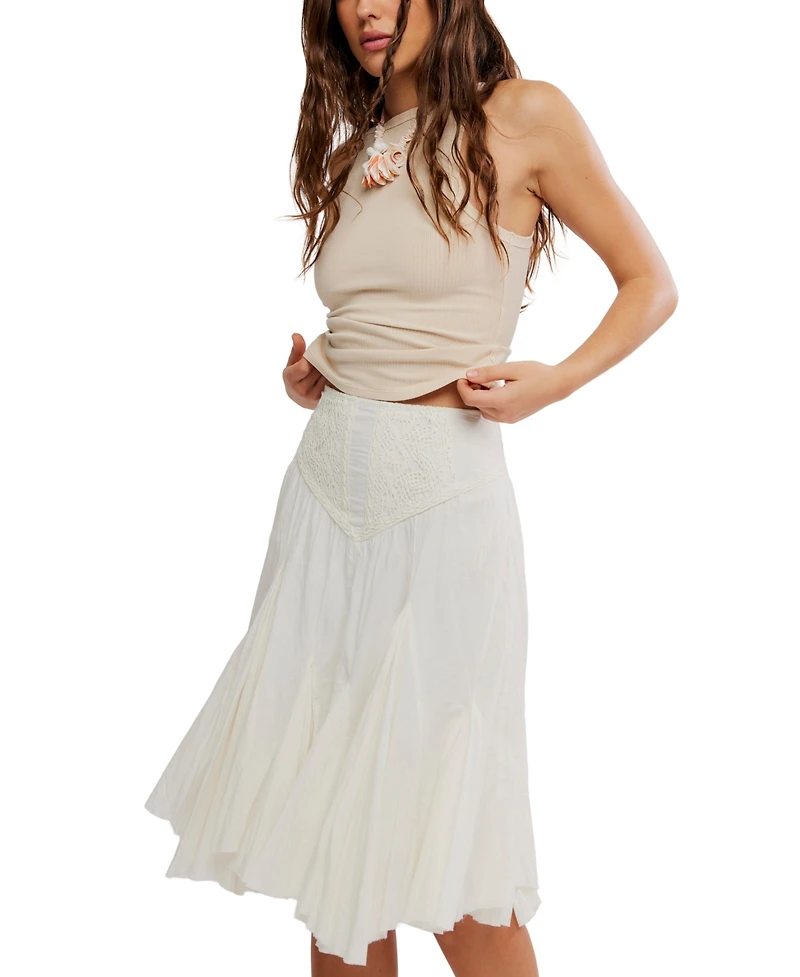 Free People Women's Frida Godet Pull-On Midi Skirt