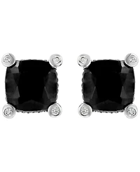 Effy Collection Diamond (1/20 ct. t.w.) and Onyx Earrings in Sterling Silver