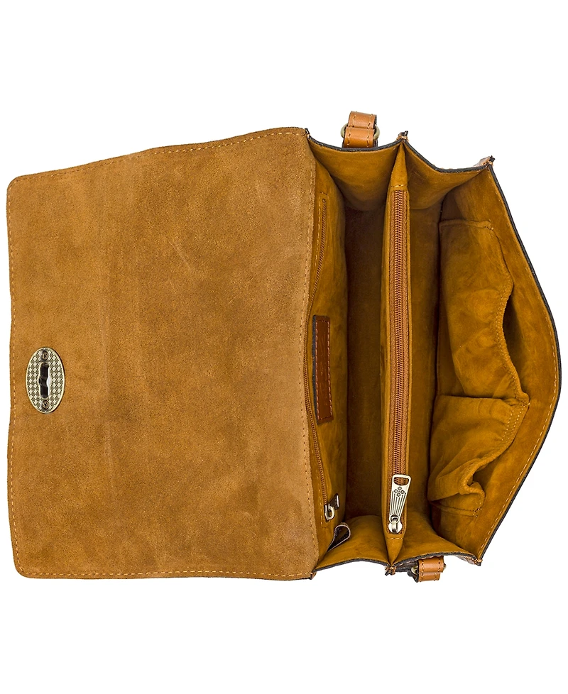 Patricia Nash Livana Small Vintage Distressed Leather Crossbody Bag