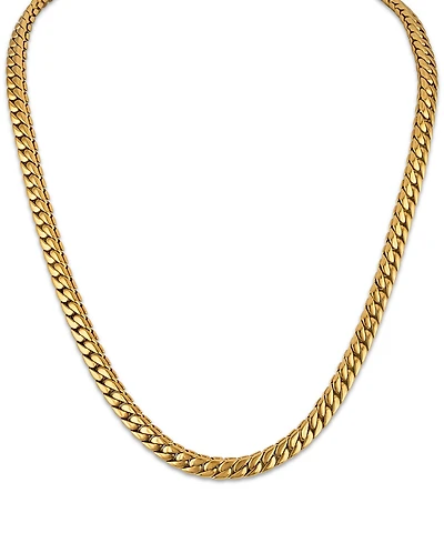 Esquire Men's Jewelry Polished Double Layer Chain Necklace in Yellow-Plated Stainless Steel