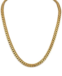 Esquire Men's Jewelry Polished Double Layer Chain Necklace in Yellow-Plated Stainless Steel