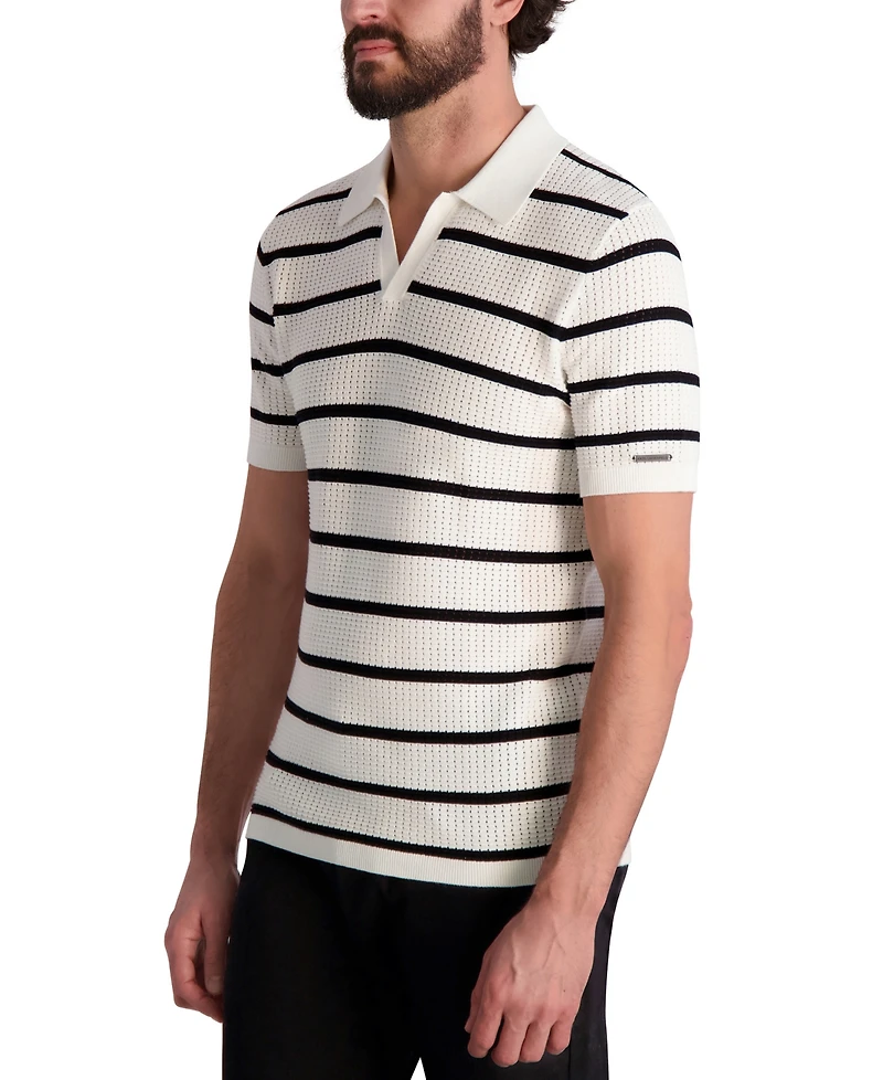Karl Lagerfeld Paris Men's Short-Sleeve Regular-Fit Polo Sweater