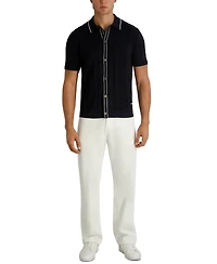Karl Lagerfeld Paris Men's Short-Sleeve Regular-Fit Woven Sweater