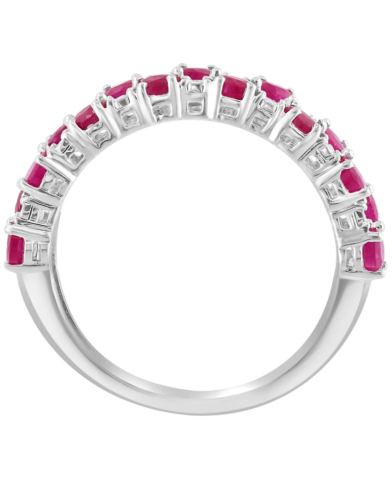 Effy Collection Ruby (1-1/6 ct. t.w.) & Diamond (1/20 ct. t.w.) Ring in Sterling Silver