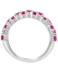 Effy Collection Ruby (1-1/6 ct. t.w.) & Diamond (1/20 ct. t.w.) Ring in Sterling Silver