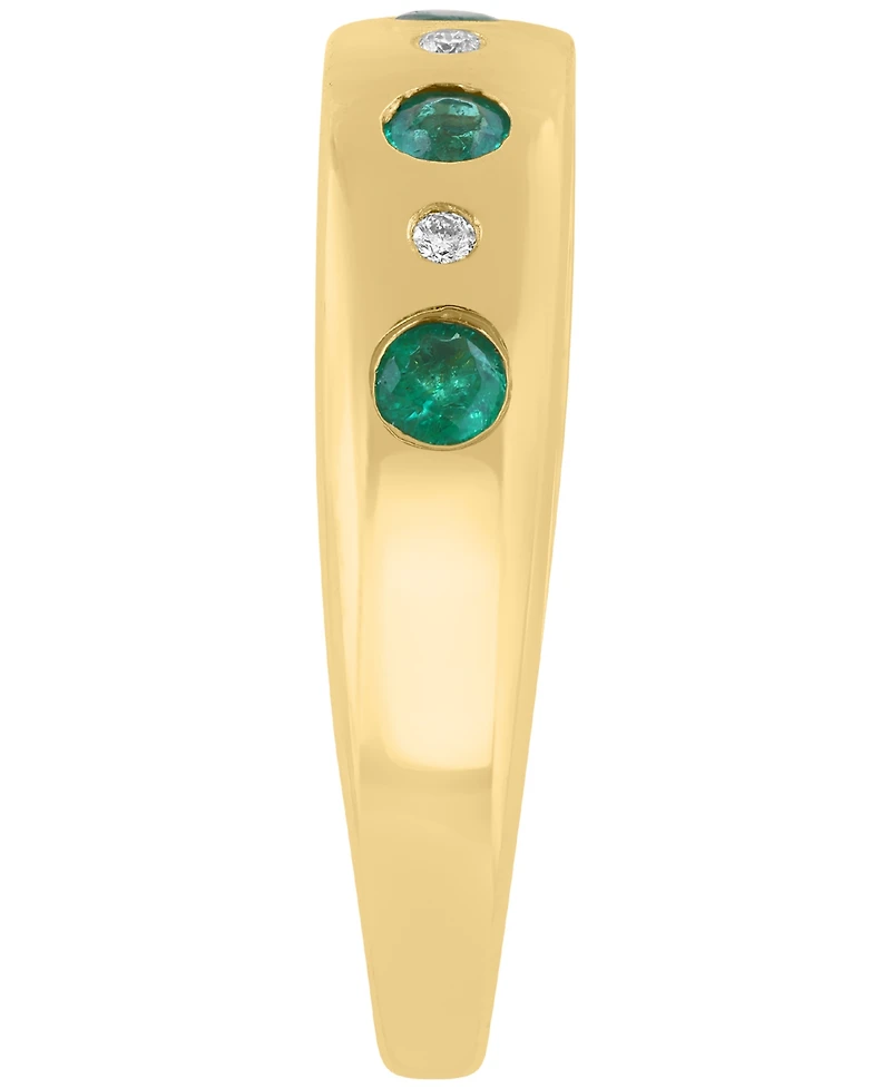 Effy Collection Emerald (1/3 ct. t.w.) & Diamond (0.03 ct. t.w.) Ring in 14k Yellow Gold