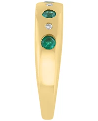 Effy Collection Emerald (1/3 ct. t.w.) & Diamond (0.03 ct. t.w.) Ring in 14k Yellow Gold