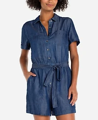 Liverpool Los Angeles Women's Short-Sleeve Self-Tie Romper