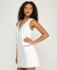 Seni & Cade Juniors' Embellished V-Neck Sleeveless Dress