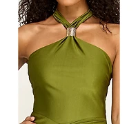 Seni & Cade Juniors' Halter Neck Midi Dress