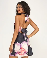 Seni & Cade Juniors' Placement Halter Neck Dress