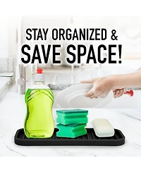 Silicone Sponge Holder for Kitchen Sink - Flexible Multipurpose Soap Tray Organizer