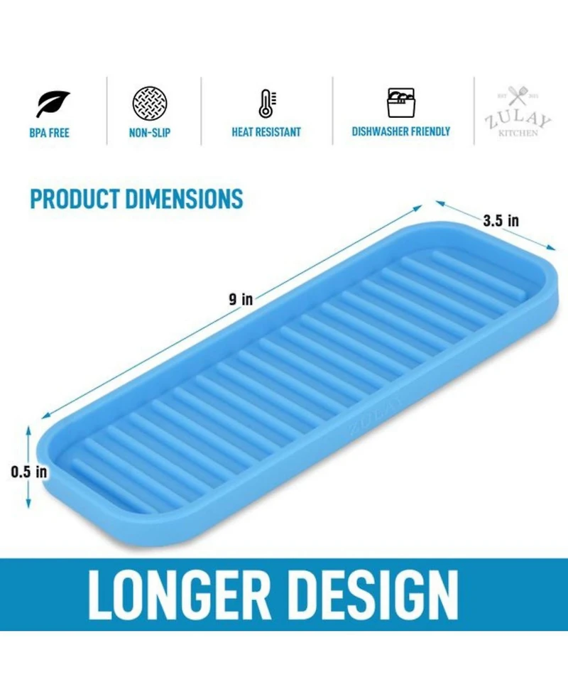 Silicone Sponge Holder for Kitchen Sink - Flexible Multipurpose Soap Tray Organizer