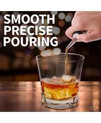 Stainless Steel Liquor Bottle Pourers with Rubber Dust Caps - 12 Pack