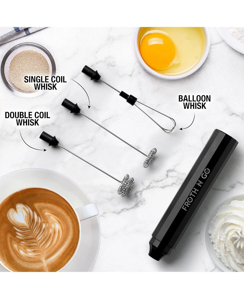 Zulay Kitchen Froth N Go Rechargeable Milk Frother with Case for Lattes