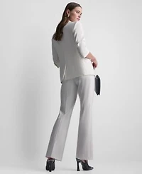 Dkny Petite Pinstripe Notch Collar Jacket Modern Fit Flared Pants