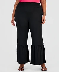 Full Circle Trends Trendy Plus Smocked-Waist Tiered Pants
