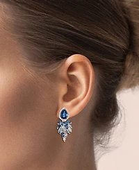 Lali Jewels London Blue Topaz (3-3/4 ct. t.w.), Sky Blue Topaz (1-5/8 ct. t.w.) & Diamond (1/4 ct. t.w.) Statement Earrings in 14k Rose Gold