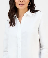 I.n.c. International Concepts Petite Button-Front Long-Sleeve Shirt, Macy's Exclusive