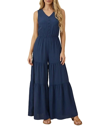 Ny Collection Women's Sleeveless Flare-Leg Jumpsuit