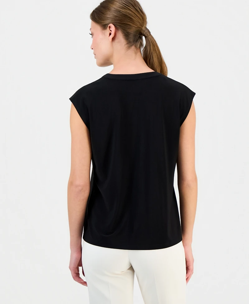 Anne Klein Essentials Petite Short-Sleeve Top