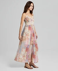 And Now This Women's Lace-Trim Patchwork-Print Maxi Dress, Macy's Exclusive
