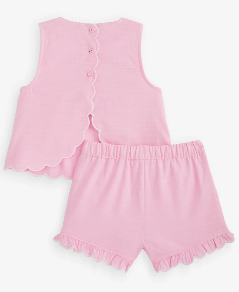 First Impressions Baby Girls' 3M-24M Cotton Scalloped Top & Skort, 2-Piece Set, Macy's Exclusive
