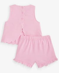 First Impressions Baby Girls' 3M-24M Cotton Scalloped Top & Skort, 2-Piece Set, Macy's Exclusive