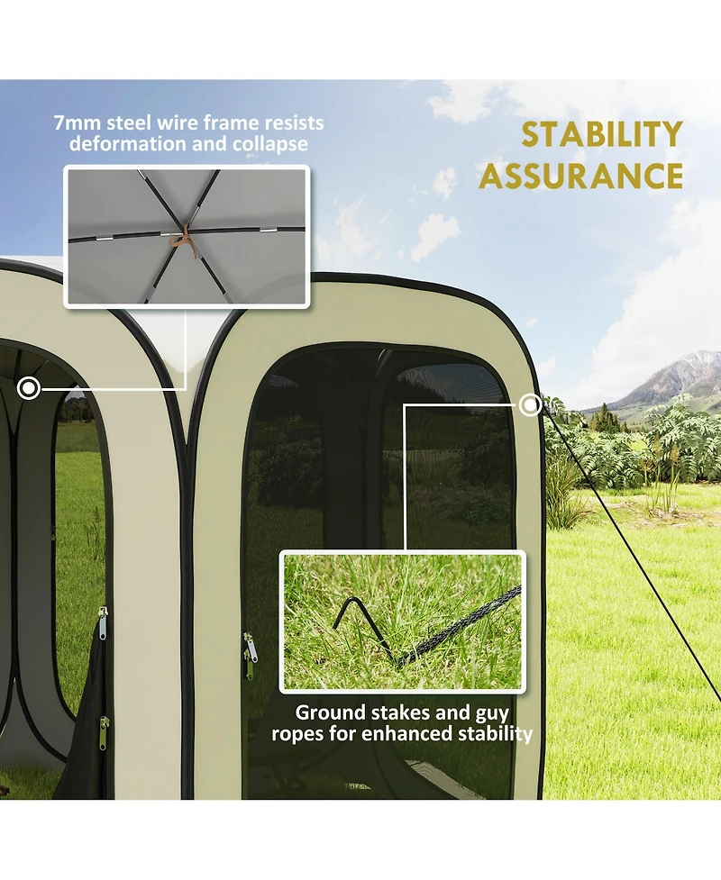 11ft Pop Up Screen Tent, UPF50+ Camping Gazebo w/ Carry Bag,