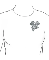 Bling Jewelry Victorian Style Crystal Fashion Brooch Pin Silver Plated