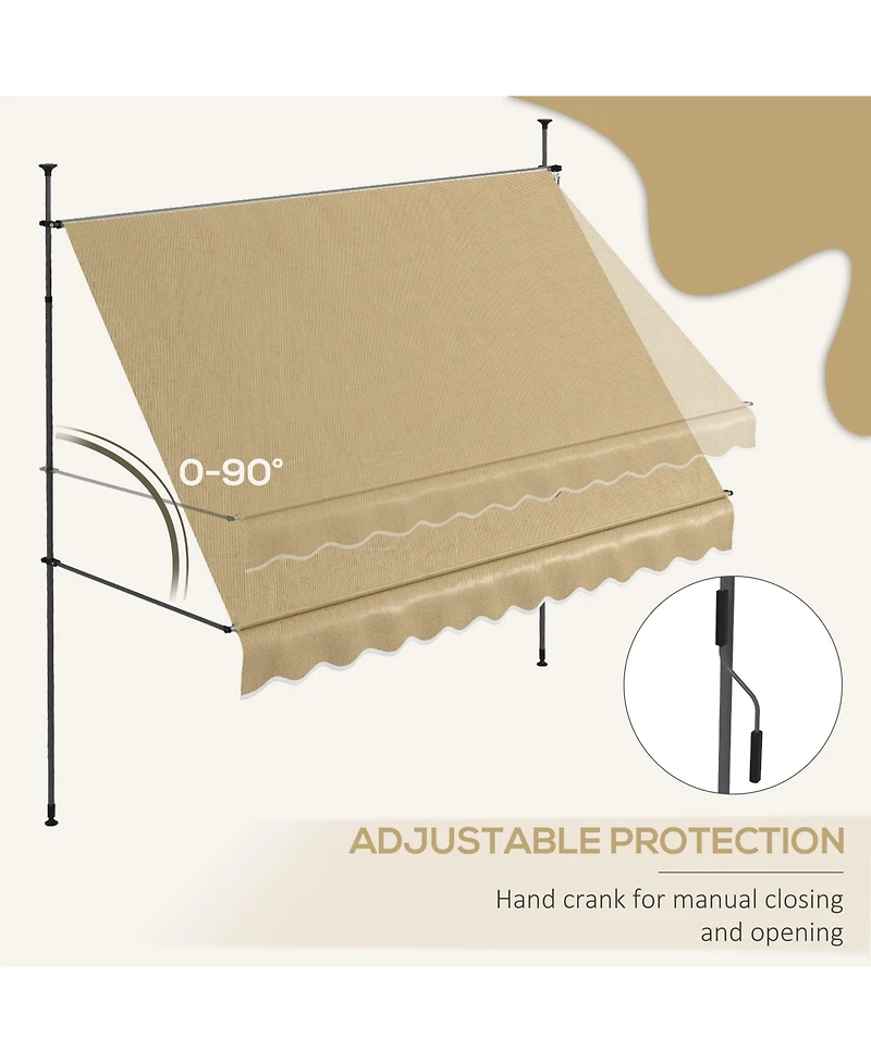 Outsunny 10' x 4' Retractable Awning, Non-Screw,