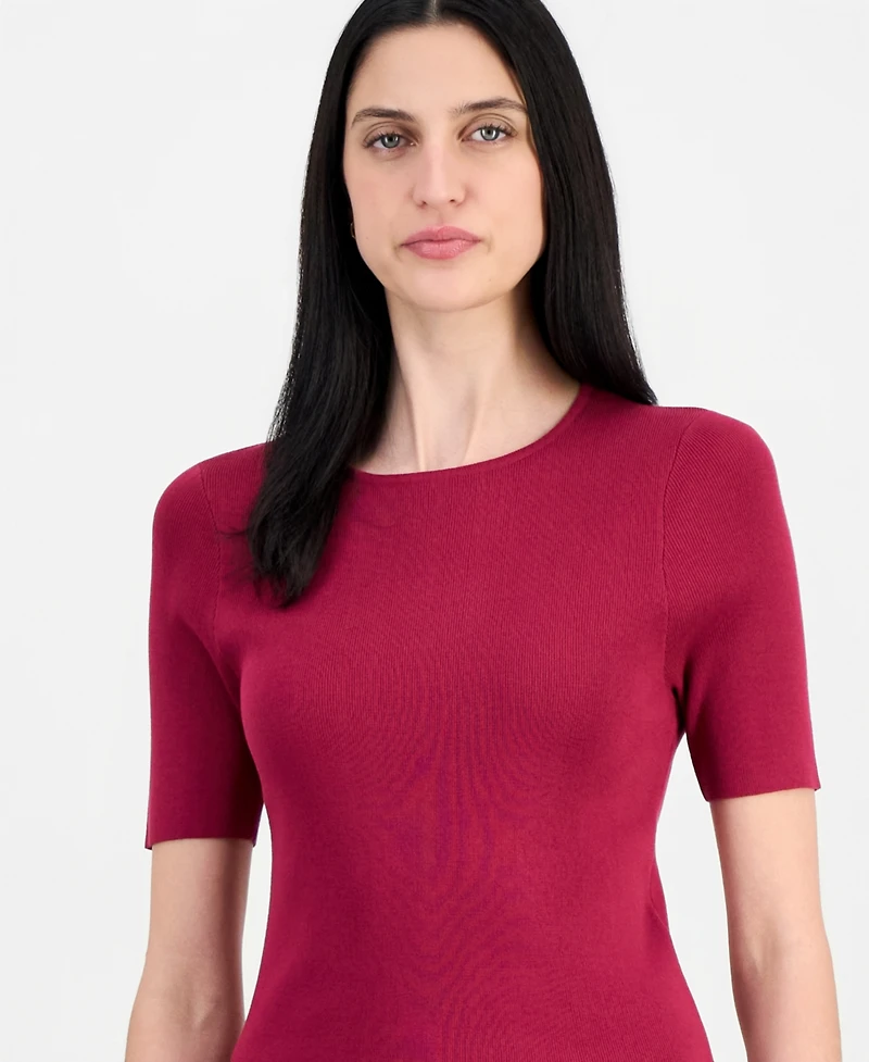 Tahari Asl Women's Short-Sleeve Sweater T-Shirt